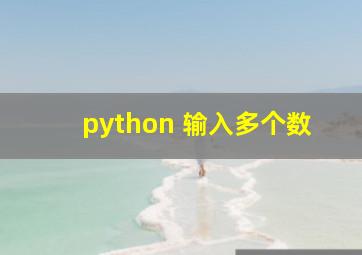 python 输入多个数